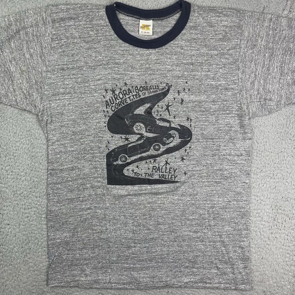 Vintage 1970s Aurora Borealis Corvette Car Club T Shirt Grand Forks North Dakota - Picture 2 of 10